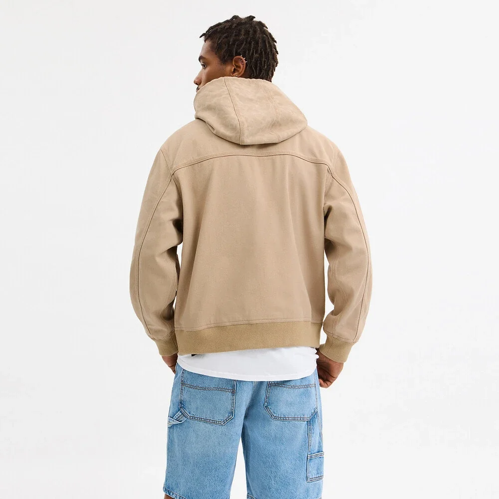 Coach Outlet Men's Denim Hooded Zip Jacket Size 2XL